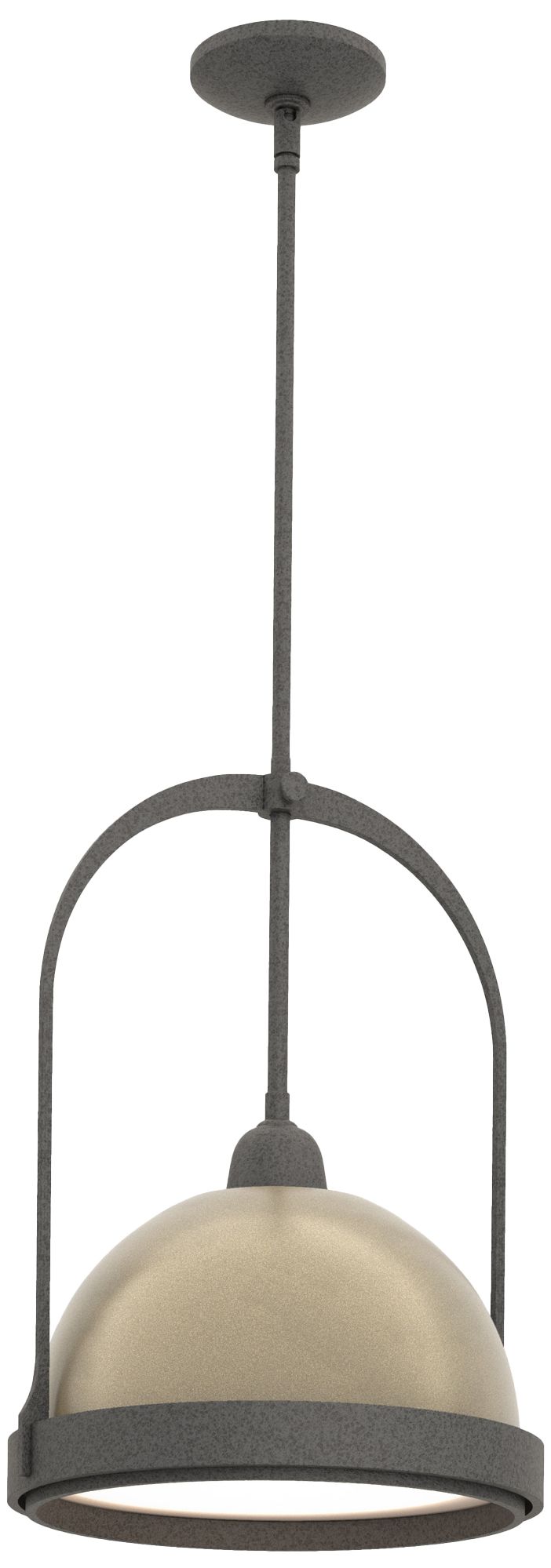 Atlas 14" Wide Natural Iron Mini Pendant w/ Soft Gold - Made to Order