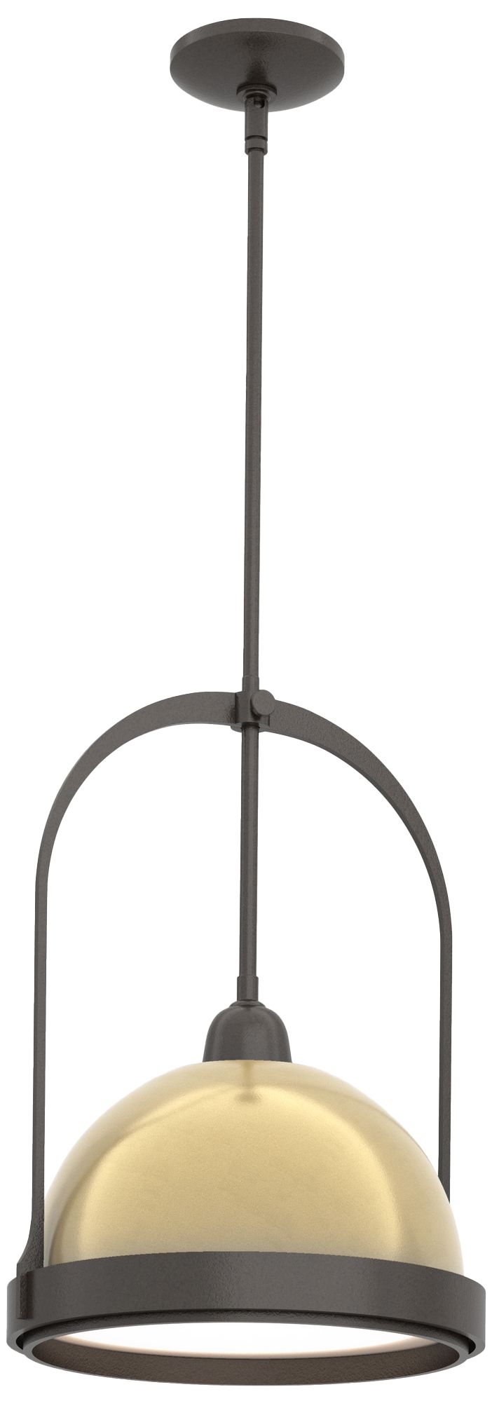 Atlas 14" Wide Oil Rubbed Bronze Mini Pendant w/ Modern Brass Made to Order