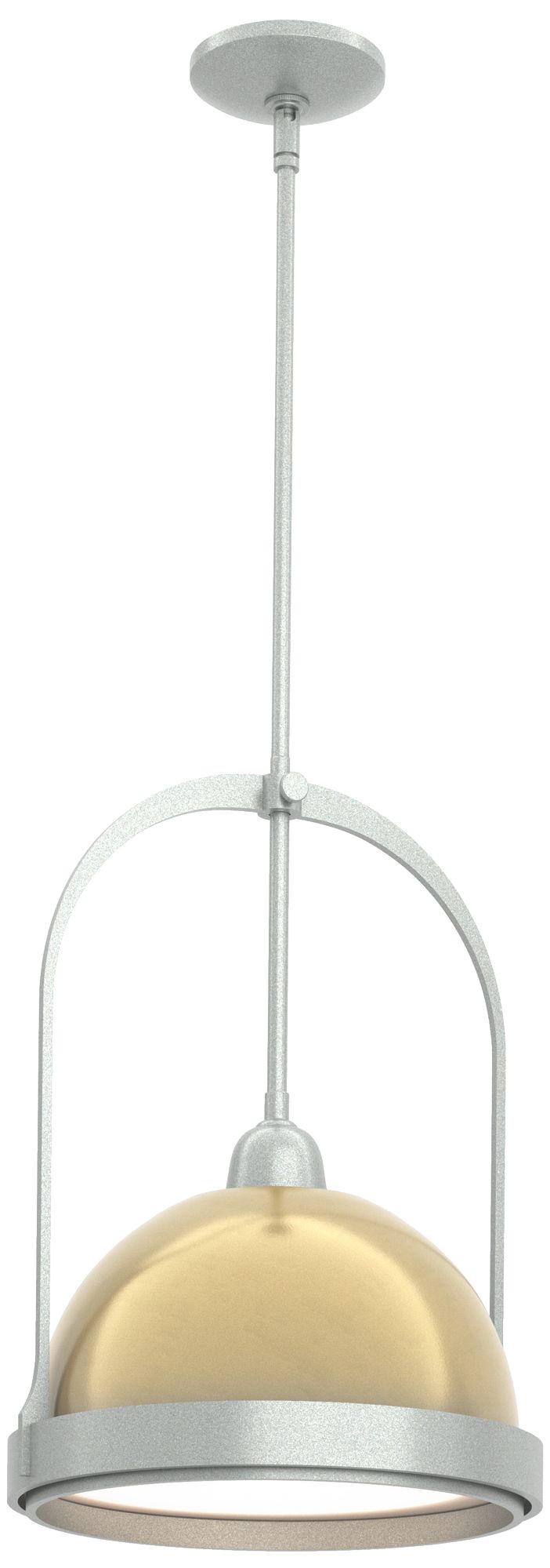 Atlas 14" Wide Vintage Platinum Mini Pendant w/ Modern Brass