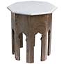 Atlas 18" Wide White Marble Top End Table by Jamie Young 
