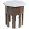 Atlas 18" Wide White Marble Top End Table by Jamie Young 