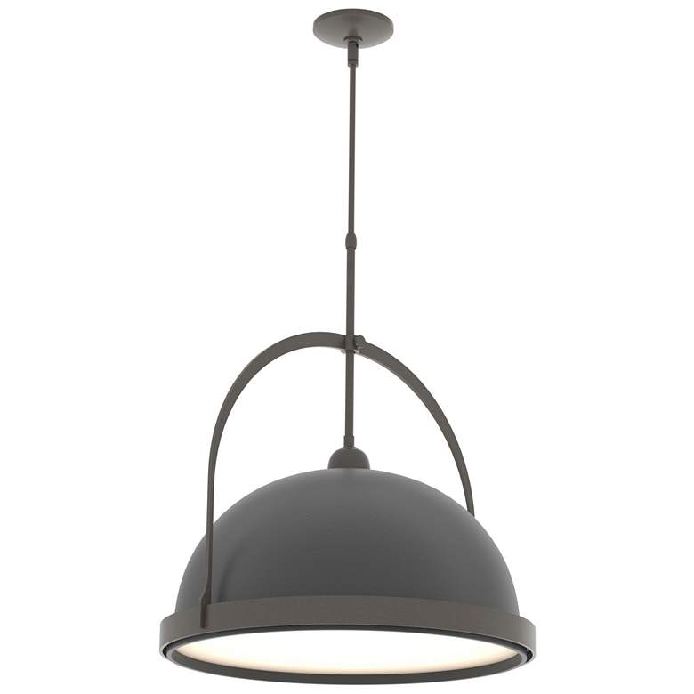 Image 1 Atlas 21.7" Wide Large Black Accented Dark Smoke Pendant
