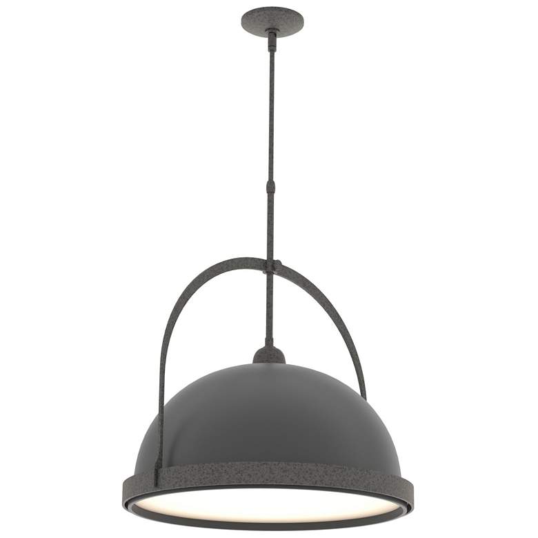 Image 1 Atlas 21.7" Wide Large Black Accented Natural Iron Pendant
