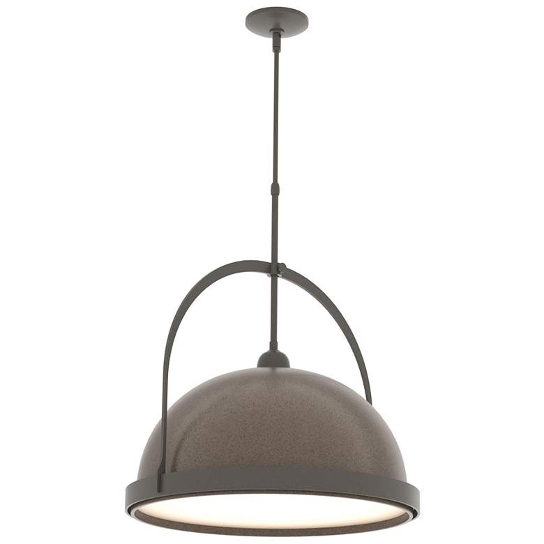 Image 1 Atlas 21.7" Wide Large Bronze Accented Dark Smoke Pendant