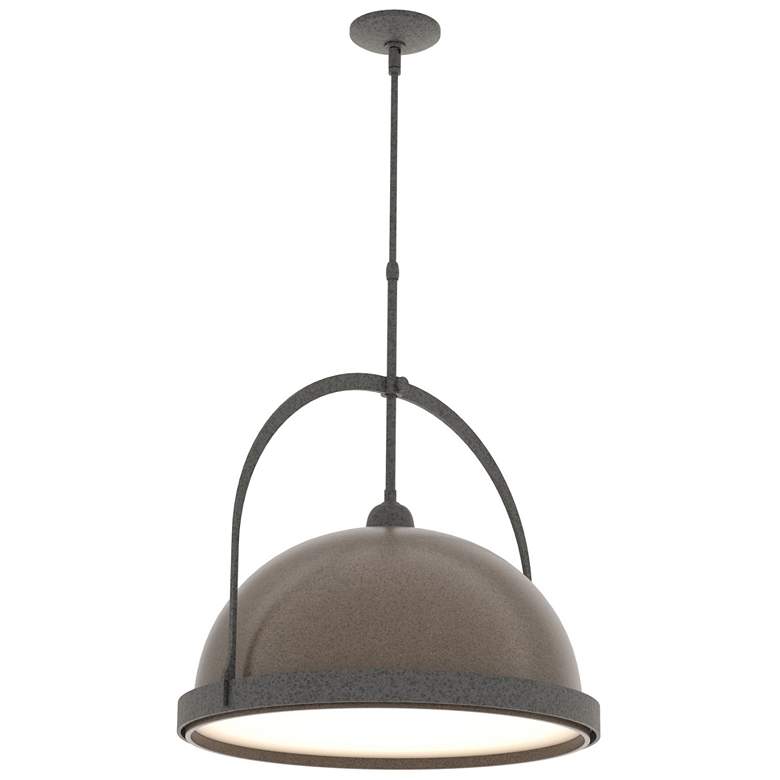 Image 1 Atlas 21.7" Wide Large Bronze Accented Natural Iron Pendant