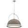Atlas 21.7" Wide Large Bronze Accented Vintage Platinum Pendant