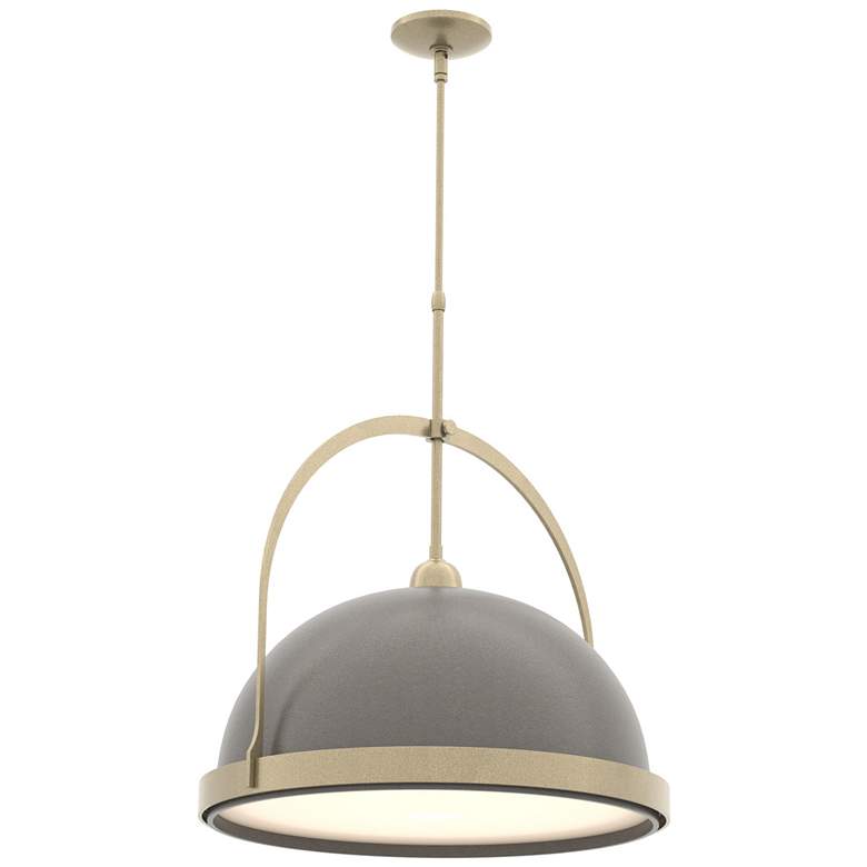 Image 1 Atlas 21.7" Wide Large Dark Smoke Accented Soft Gold Pendant