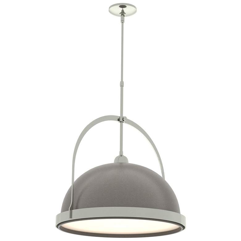 Image 1 Atlas 21.7" Wide Large Dark Smoke Accented Sterling Pendant