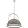 Atlas 21.7" Wide Large Dark Smoke Accented Sterling Pendant