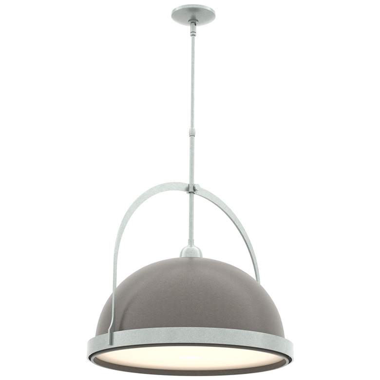 Image 1 Atlas 21.7" Wide Large Dark Smoke Accented Vintage Platinum Pendant