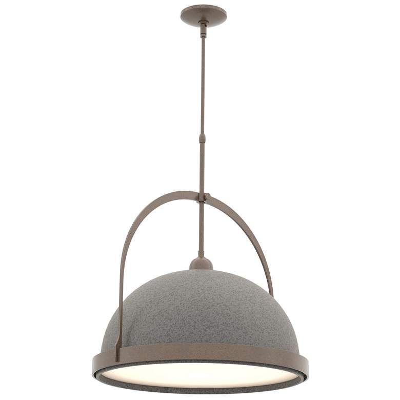 Image 1 Atlas 21.7" Wide Large Natural Iron Accented Bronze Pendant