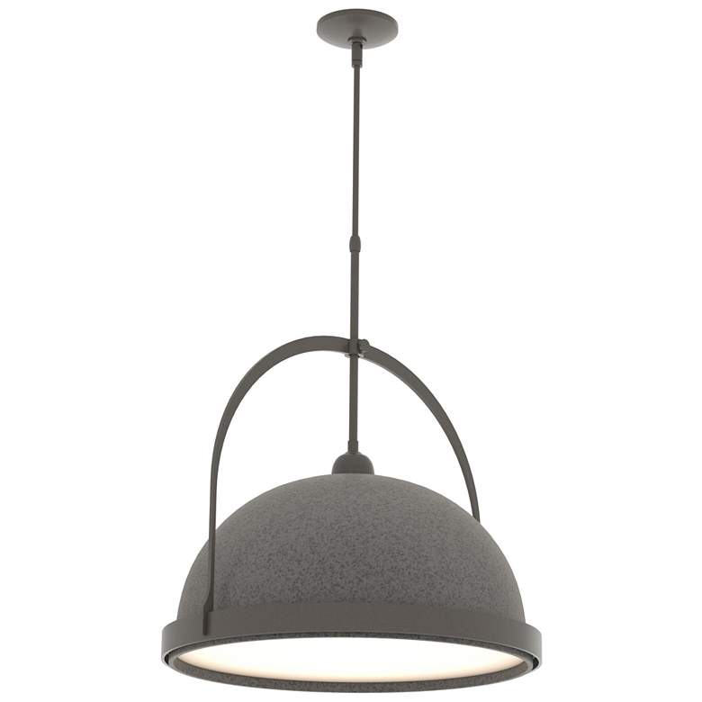 Image 1 Atlas 21.7" Wide Large Natural Iron Accented Dark Smoke Pendant