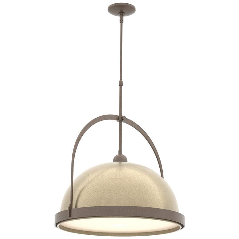 Image 1 Atlas 21.7" Wide Large Soft Gold Accented Bronze Pendant