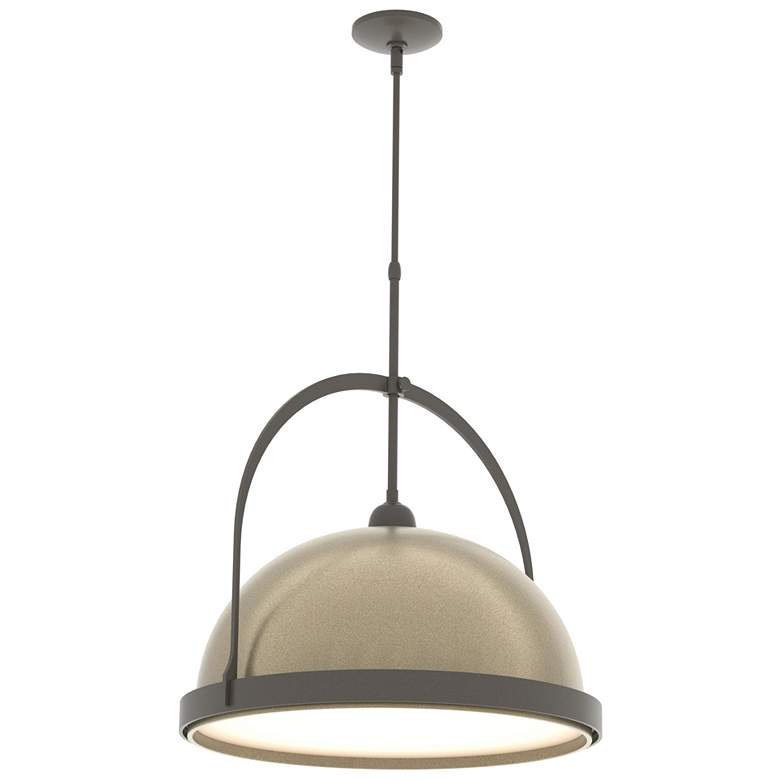 Image 1 Atlas 21.7" Wide Large Soft Gold Accented Dark Smoke Pendant