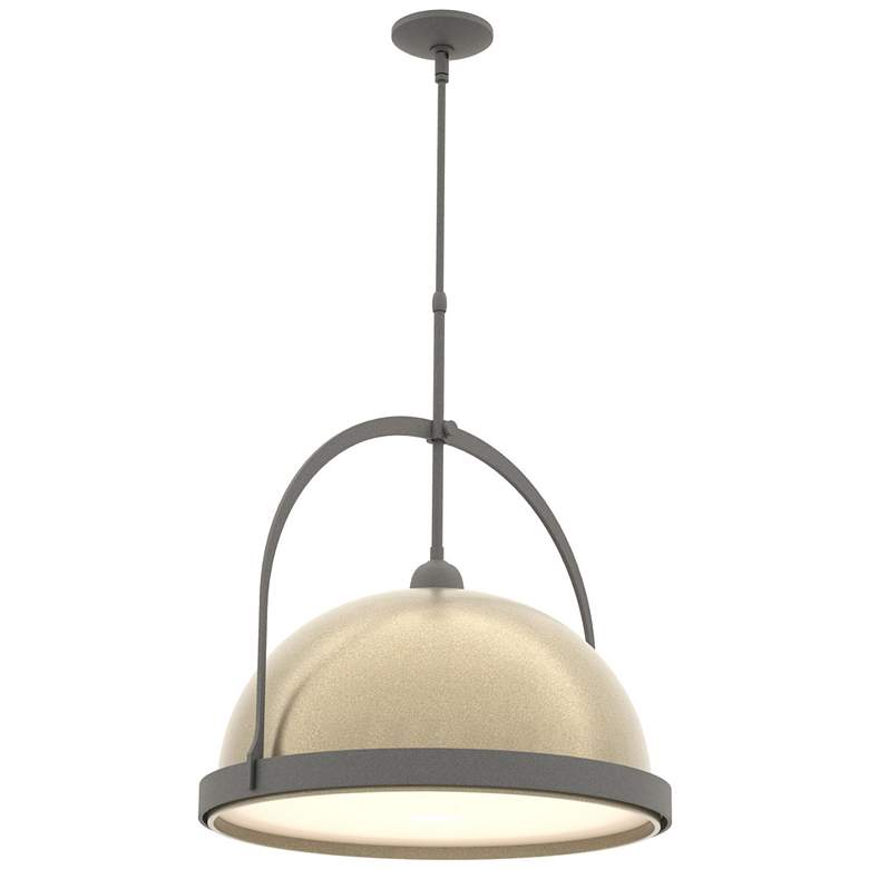 Image 1 Atlas 21.7" Wide Large Soft Gold Accented Natural Iron Pendant
