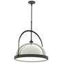 Atlas 21.7" Wide Large Sterling Accented Black Pendant