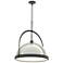 Atlas 21.7" Wide Large Sterling Accented Black Pendant