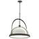 Atlas 21.7" Wide Large Sterling Accented Dark Smoke Pendant