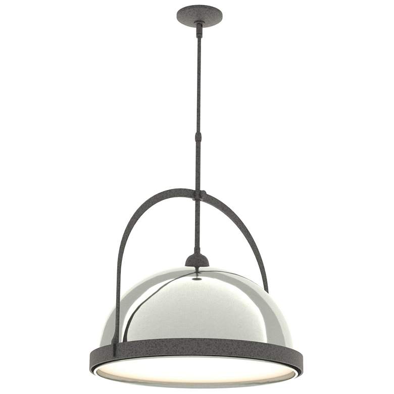Image 1 Atlas 21.7" Wide Large Sterling Accented Natural Iron Pendant