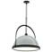 Atlas 21.7" Wide Large Vintage Platinum Accented Black Pendant