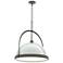 Atlas 21.7" Wide Large Vintage Platinum Accented Dark Smoke Pendant