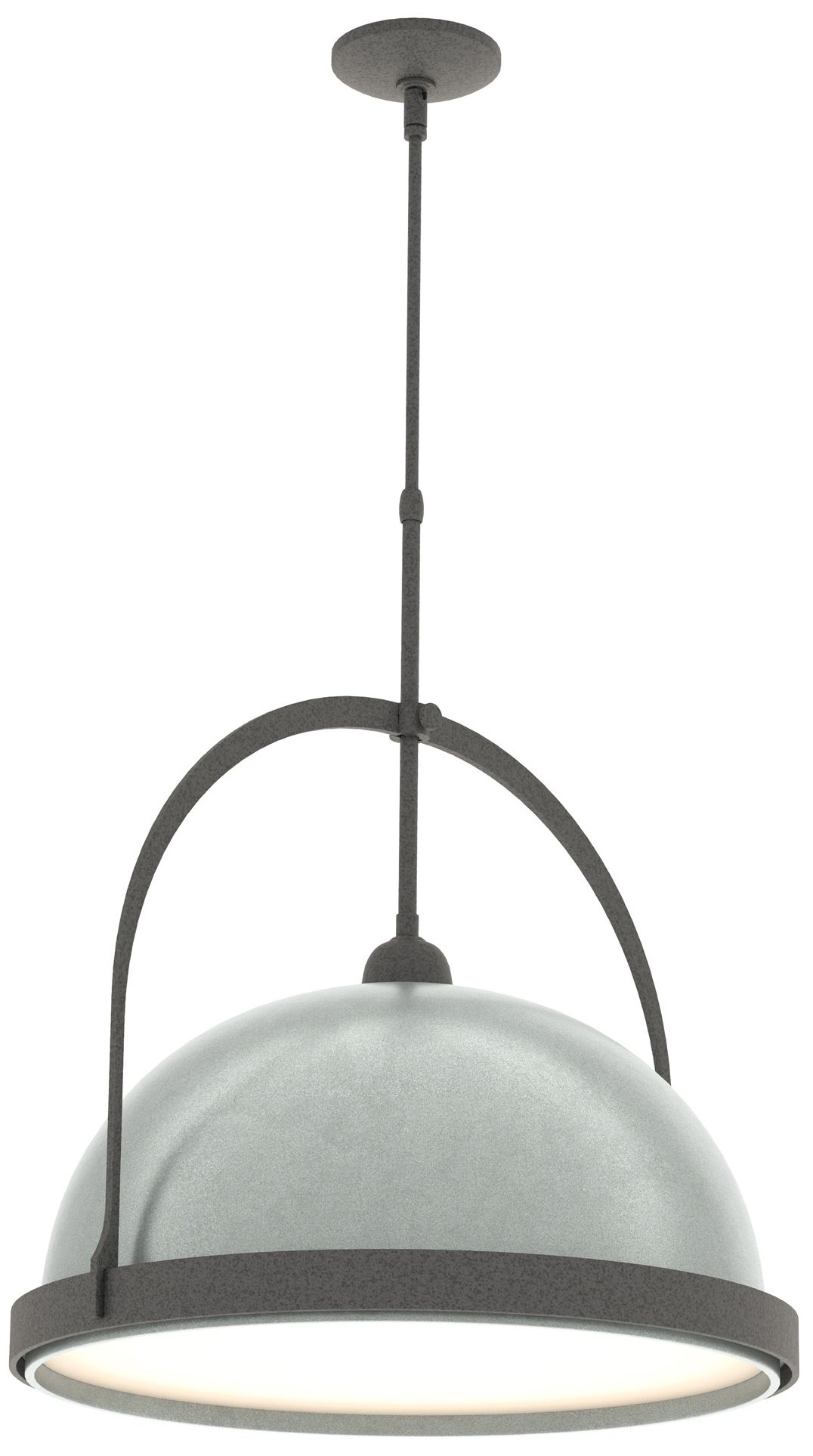 Atlas 21.7"W Large Vintage Platinum Natural Iron Pendant Made to Order