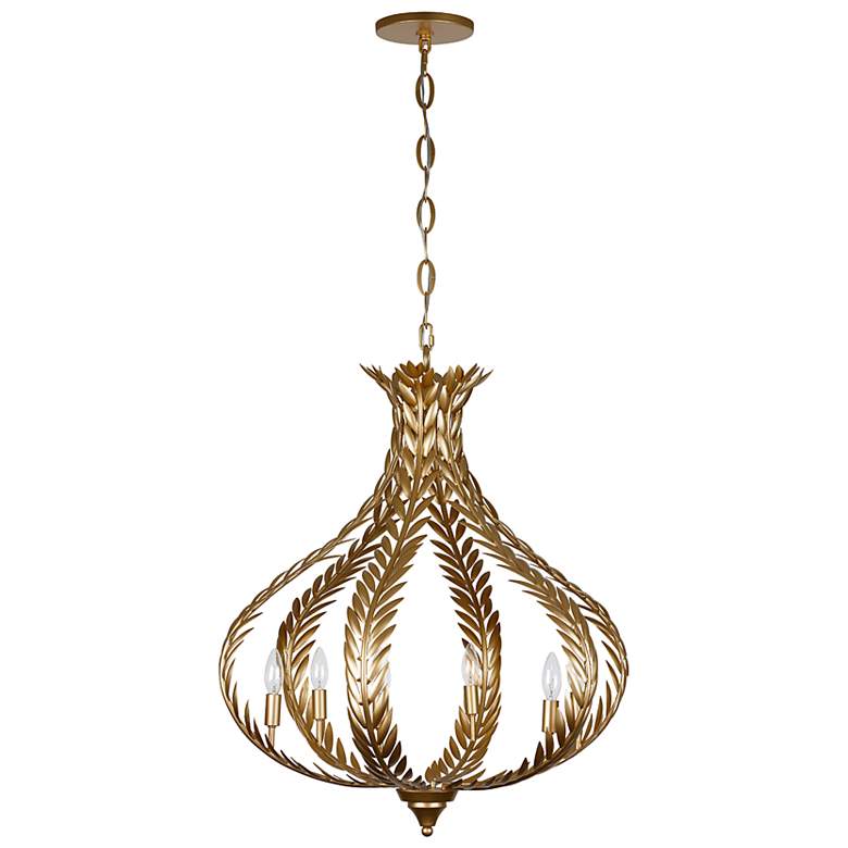 Image 2 Atlas 28 1/2" Wide Grecian Gold 6-Light Chandelier more views