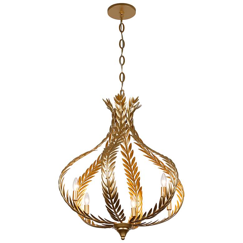 Image 3 Atlas 28 1/2" Wide Grecian Gold 6-Light Chandelier more views