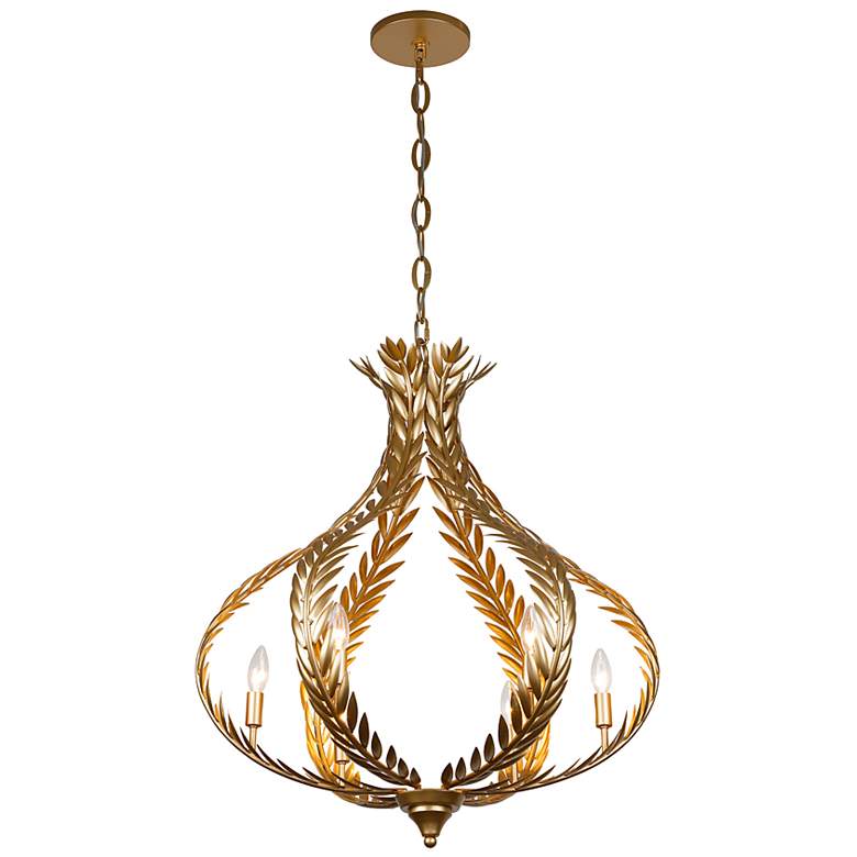 Image 4 Atlas 28 1/2" Wide Grecian Gold 6-Light Chandelier more views