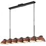 2_Atlas 42 1/2"W Black and Burgundy 7-Light Linear Chandelier