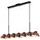 Atlas 42 1/2"W Black and Burgundy 7-Light Linear Chandelier