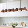 1_Atlas 42 1/2"W Black and Burgundy 7-Light Linear Chandelier