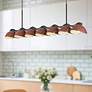 3_Atlas 42 1/2"W Black and Burgundy 7-Light Linear Chandelier more views