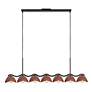 4_Atlas 42 1/2"W Black and Burgundy 7-Light Linear Chandelier more views