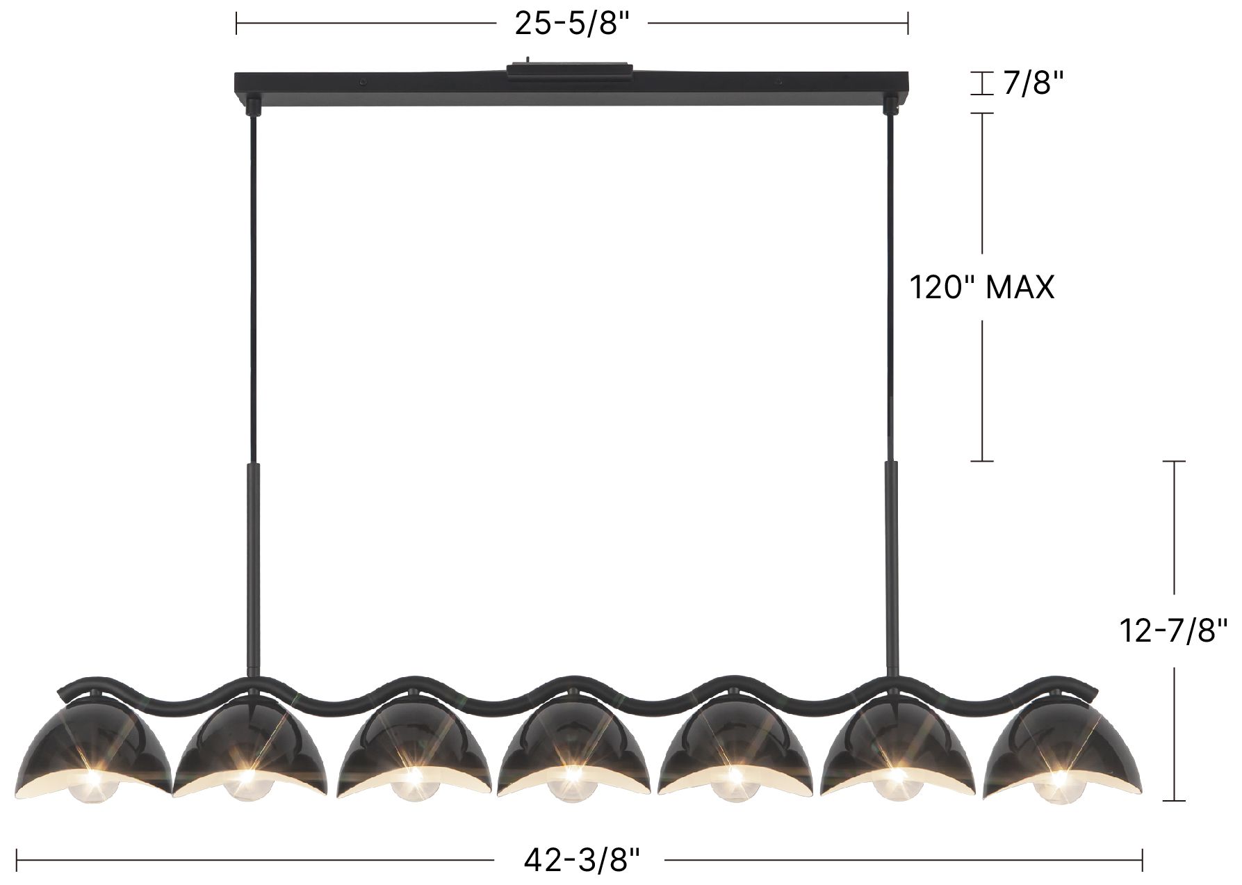 Image 7 Atlas 42-in Black Linear Pendant more views