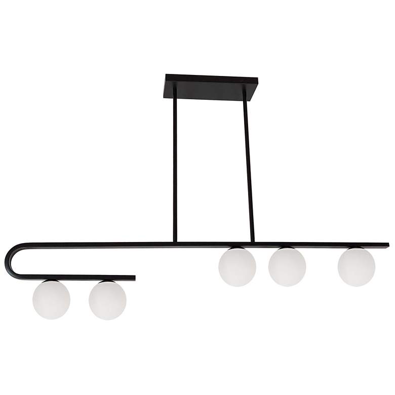 Image 1 Atlas 44" Wide 5 Light Horizontal Matte Black Pendant