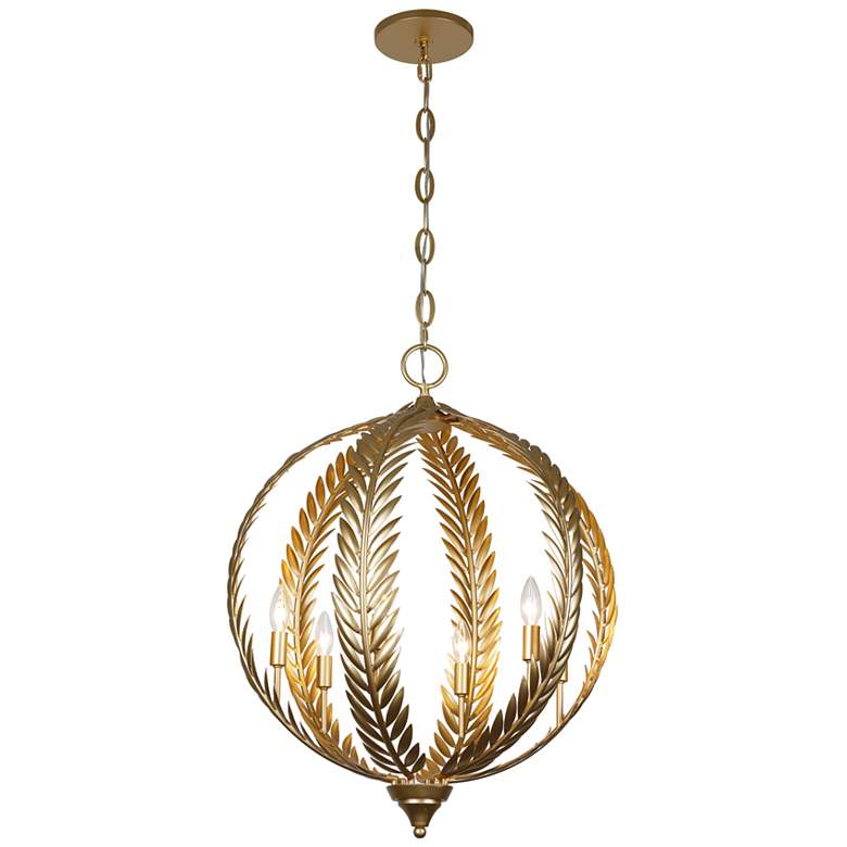 Image 1 Atlas 6-Light Pendant in Grecian Gold by Breegan Jane