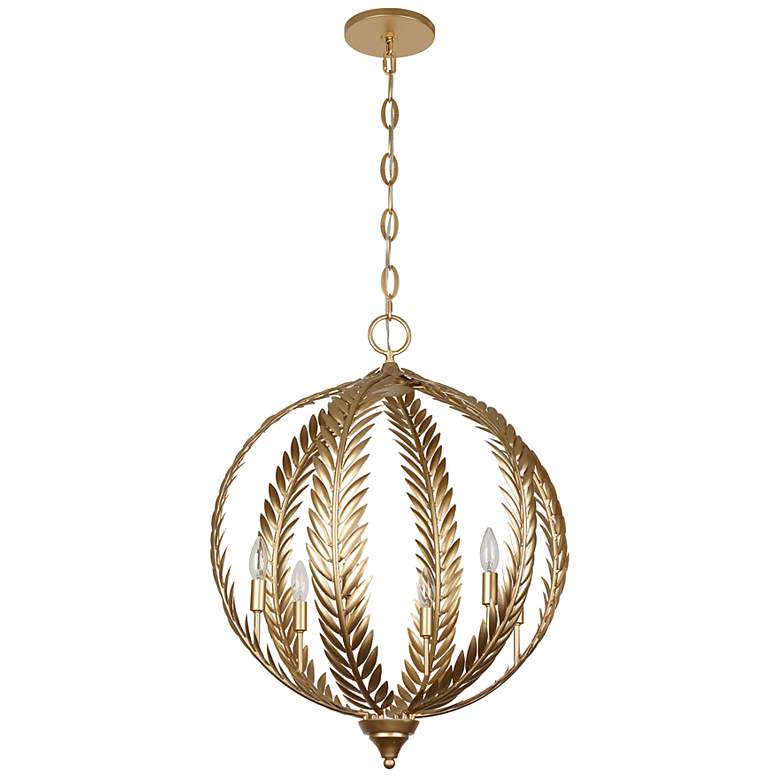 Image 2 Atlas 6-Light Pendant in Grecian Gold by Breegan Jane more views