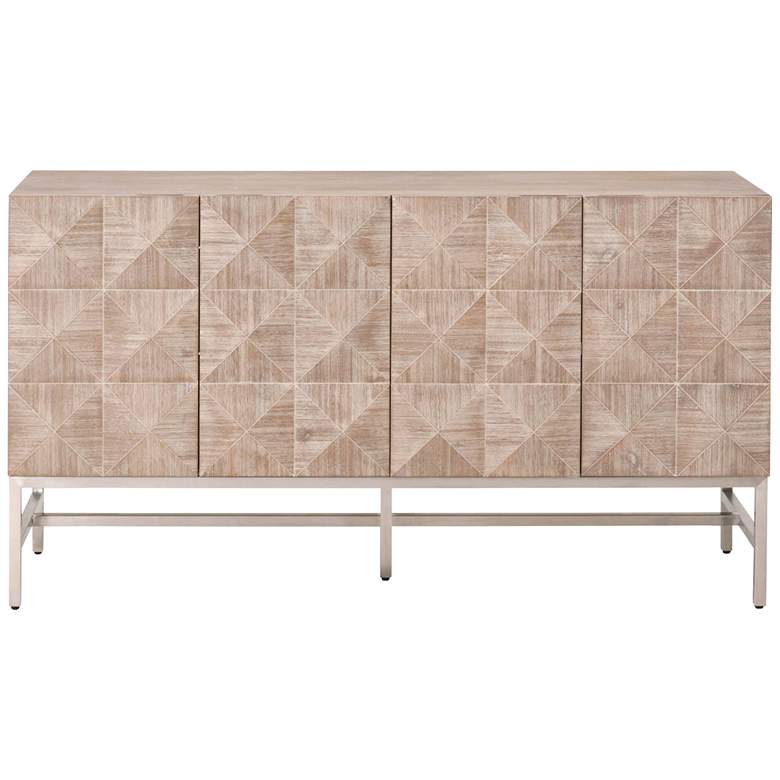 Image 2 Atlas 63 1/4"W Natural Gray Wood 2-Cabinet Media Sideboard more views