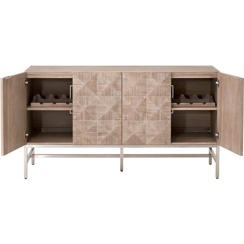 Image 3 Atlas 63 1/4"W Natural Gray Wood 2-Cabinet Media Sideboard more views