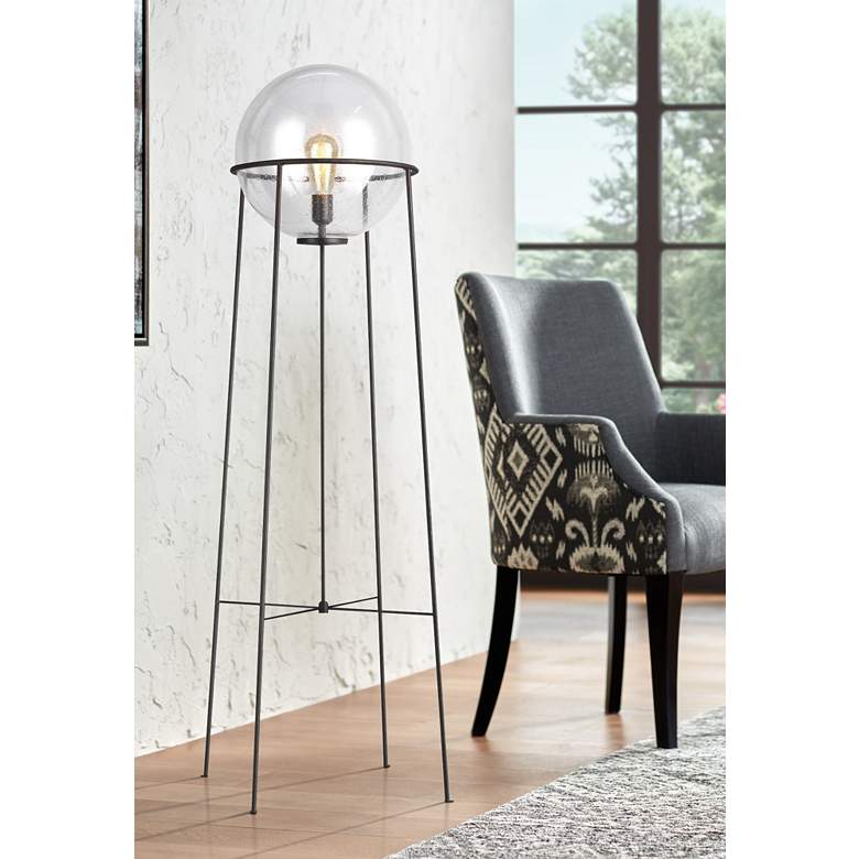 Image 1 Atlas Aged Iron and Glass Orb Shade LED Floor Lamp by Ellen DeGeneres