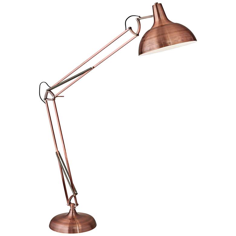 Image 1 Atlas Brushed Copper Adjustable Floor Lamp