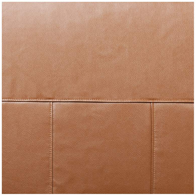 Image 3 Atlas Caramel Brown Blended Leather Chrome Accent Chair more views