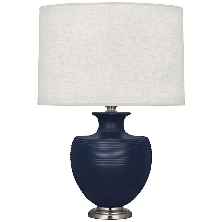 Image 1 Atlas Matte Midnight Blue and Dark Antique Nickel Table Lamp