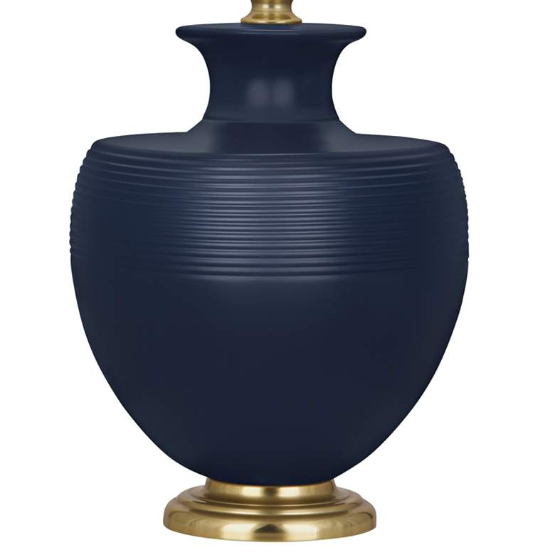 Image 3 Atlas Matte Midnight Blue and Modern Brass Table Lamp more views