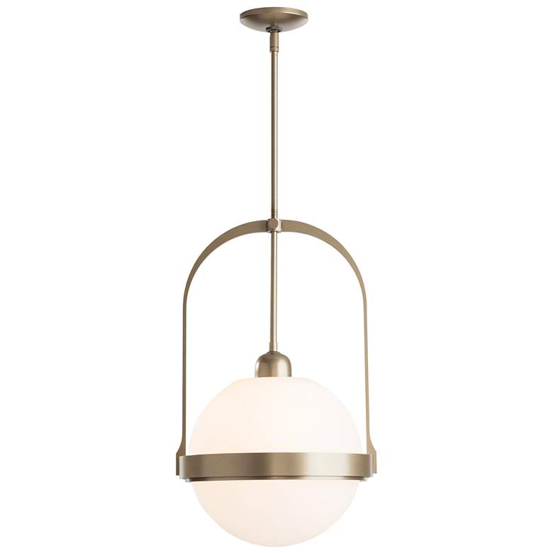 Image 1 Atlas Pendant - Soft Gold Finish - Opal Glass