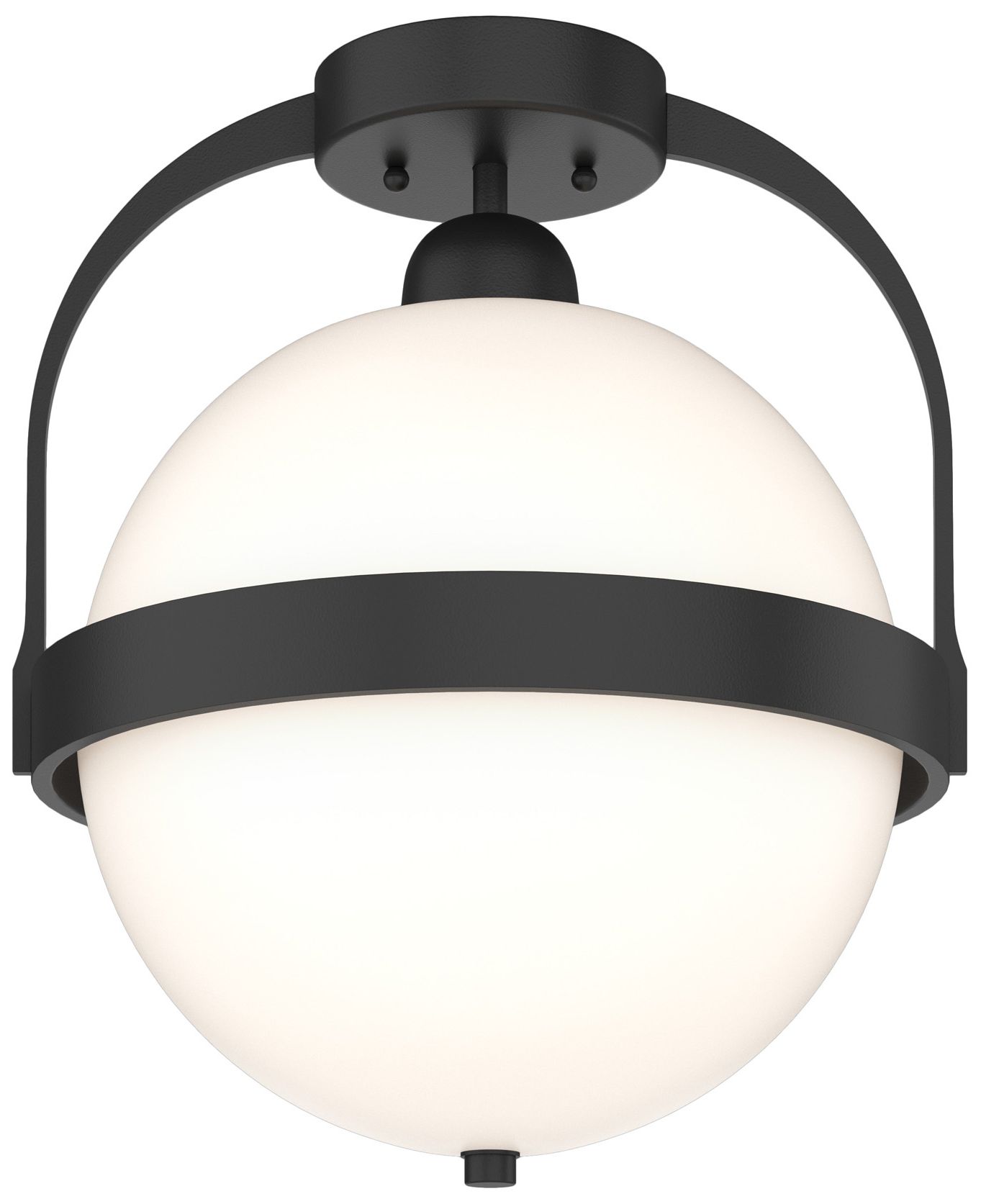 Atlas Semi-Flush - Black - Opal Glass