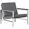 Atlas Smoke Gray Blended Leather Chrome Steel Accent Chair