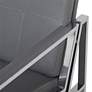 Thumbnail3 of Atlas Smoke Gray Blended Leather Chrome Steel Accent Chair more views