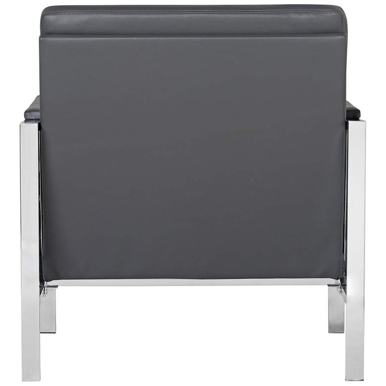 Image 7 Atlas Smoke Gray Blended Leather Chrome Steel Accent Chair more views